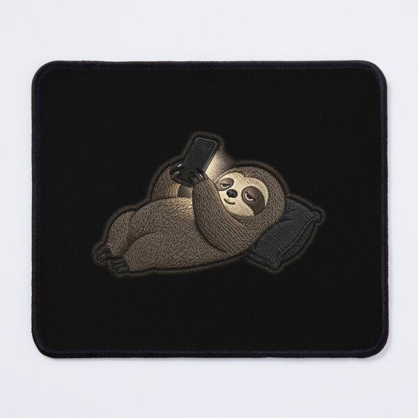 Item preview, Late Night Scroller Sloth – Phone Addiction Burnout Embroidery Patch Style Minimal Design designed and sold by ColorSplash123.