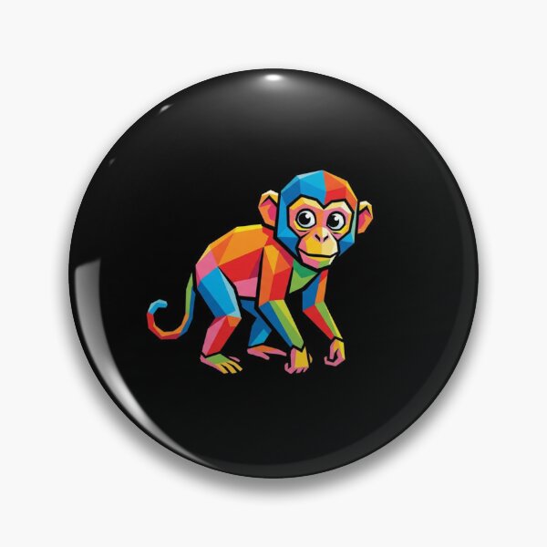 Item preview, Big-Eyed Baby Monkey – Geometric Ape Painting for Interior Decoration designed and sold by bsbd-action.