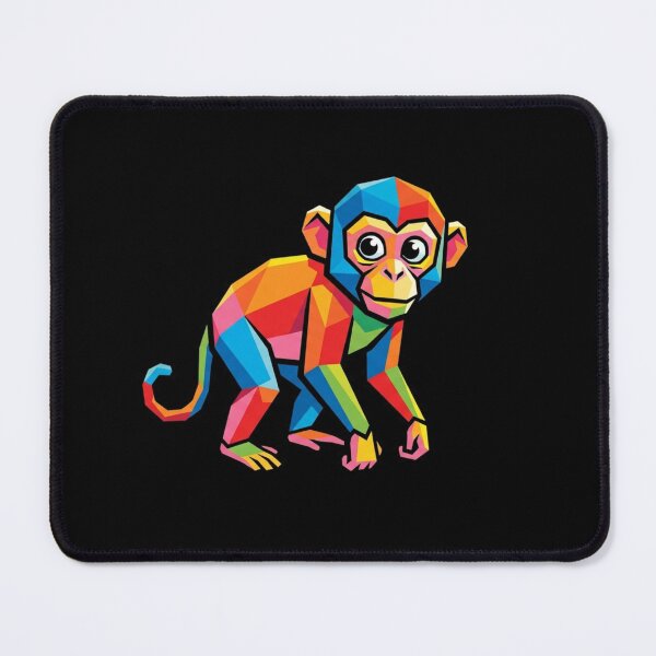 Item preview, Big-Eyed Baby Monkey – Geometric Ape Painting for Interior Decoration designed and sold by bsbd-action.