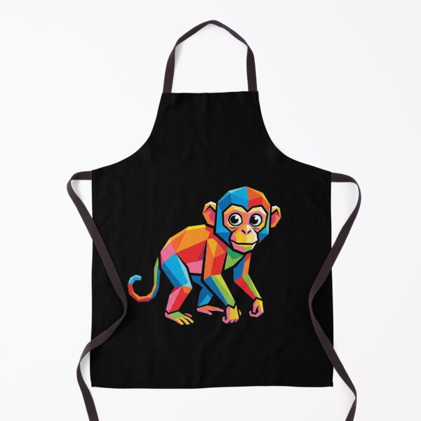 Item preview, Big-Eyed Baby Monkey – Geometric Ape Painting for Interior Decoration designed and sold by bsbd-action.