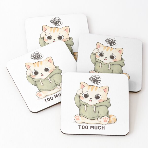 Item preview, Too Much Cat | Cute Kawaii Aesthetic | Overstimulated Mood Design designed and sold by The Mood Index.
