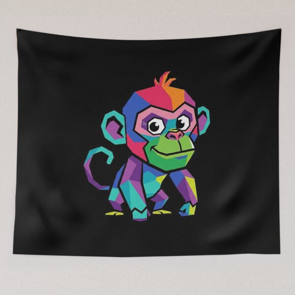 Item preview, Cheerful and Vibrant Monkey – Electric Colors Monkey Backpack for School designed and sold by bsbd-action.