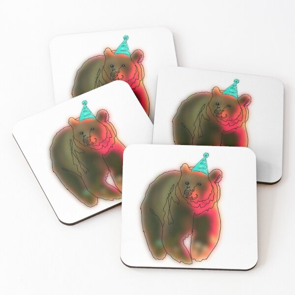 Item preview, Grizz The Bear with party hat - animalzinhats  designed and sold by Ashley’sAnimalz.