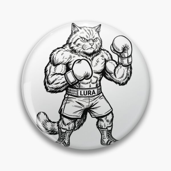 Item preview, Powerful Muscle Cat Boxer Ink Illustration designed and sold by Lura busah.