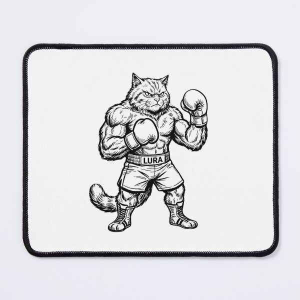 Item preview, Powerful Muscle Cat Boxer Ink Illustration designed and sold by Lura busah.