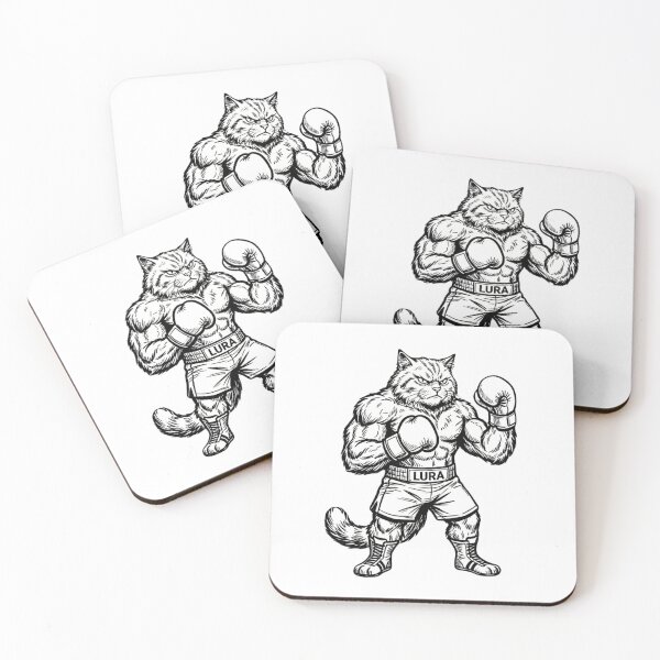 Item preview, Powerful Muscle Cat Boxer Ink Illustration designed and sold by Lura busah.