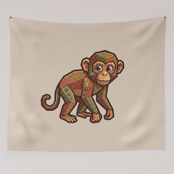 Item preview, Ethnic Tribal Monkey – Monkey T-Shirt with Ancestral Patterns for Culture Lovers designed and sold by bsbd-action.