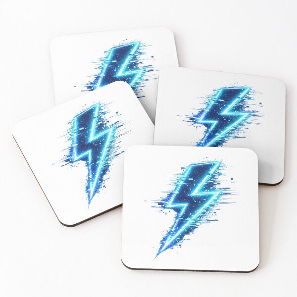 Item preview, Glitch Lightning Bolt Blue Neon – Cyberpunk Electric Energy designed and sold by unglaublichGut.