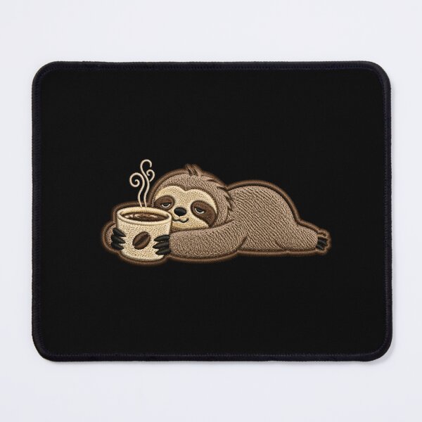 Item preview, Coffee Is My Personality Sloth – Cute Coffee Lover Embroidery Patch Style Minimal Design designed and sold by ColorSplash123.
