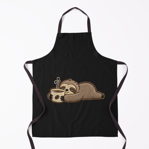 Item preview, Coffee Is My Personality Sloth – Cute Coffee Lover Embroidery Patch Style Minimal Design designed and sold by ColorSplash123.