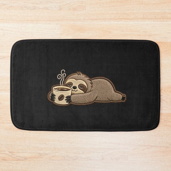 Item preview, Coffee Is My Personality Sloth – Cute Coffee Lover Embroidery Patch Style Minimal Design designed and sold by ColorSplash123.