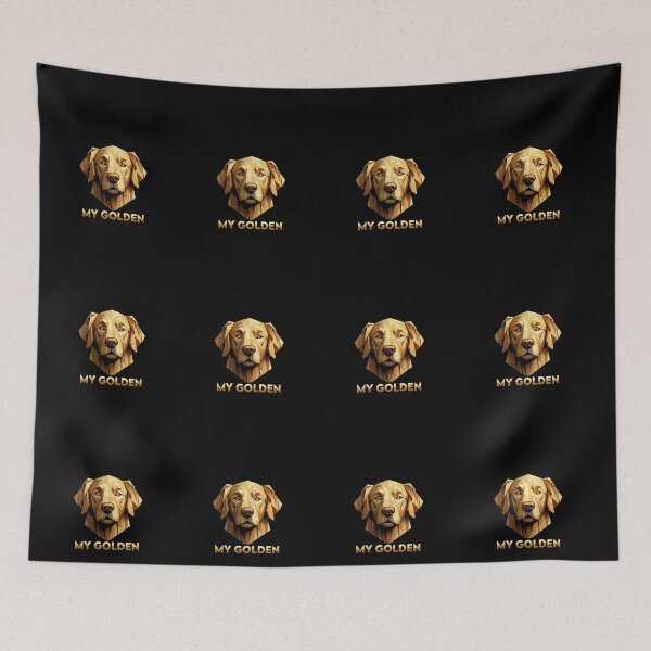 Item preview, Geometric Modern Golden Retriever Head Art Design designed and sold by NatureUnleashed.