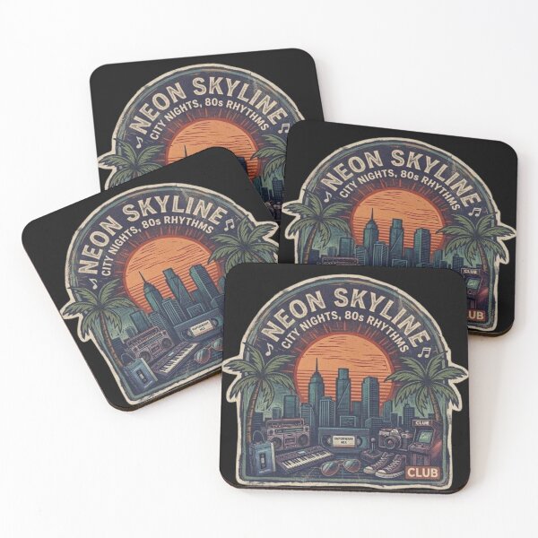 Item preview, Neon Skyline Retro 80s Rhythms designed and sold by Zenvique Art.