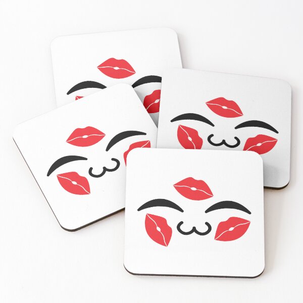 Item preview, Cute kawaii uwu red kiss marks face designed and sold by BlushyPrint.