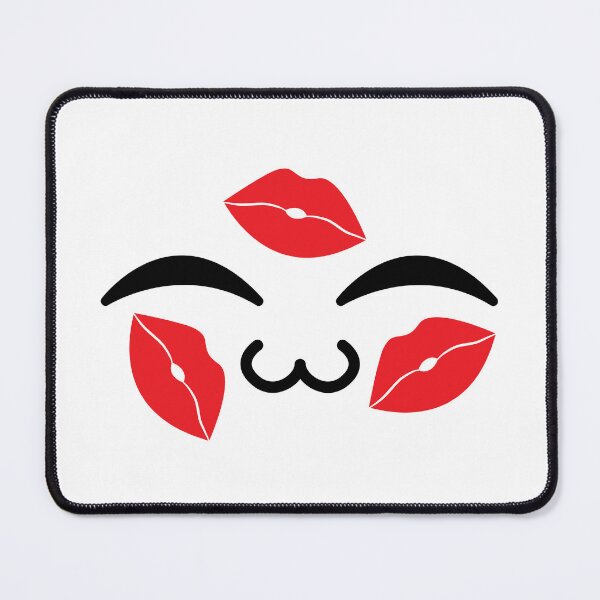 Item preview, Cute kawaii uwu red kiss marks face designed and sold by BlushyPrint.