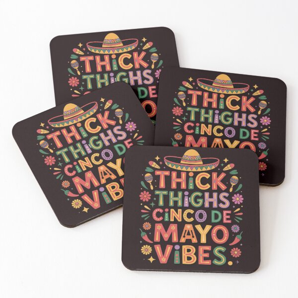 Item preview, Thick Thighs Cinco De Mayo Vibes Funny Fiesta Mexican Party Design designed and sold by Designgallery65.