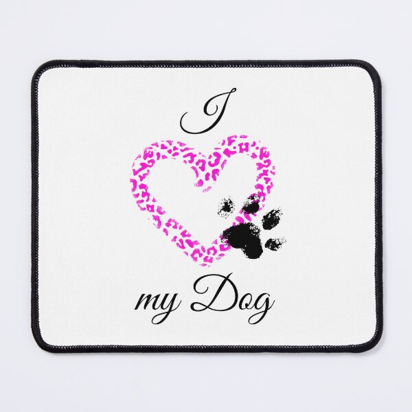 Item preview, I Love my Dog Leopard Print Pink Heart with Distressed Pawprint designed and sold by jeweleddesigns.
