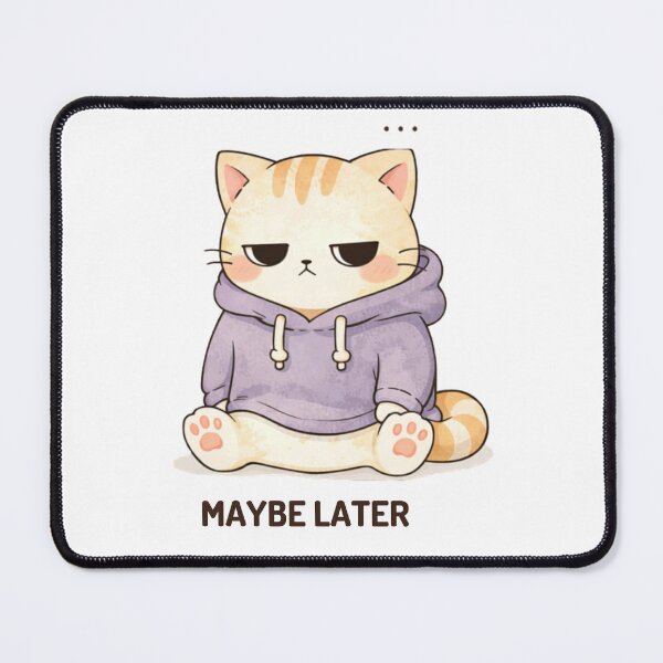 Item preview, Maybe Later Cat | Cute Kawaii Aesthetic | Low Energy Mood Design designed and sold by The Mood Index.