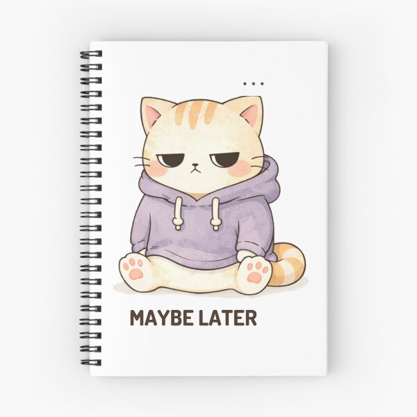 Item preview, Maybe Later Cat | Cute Kawaii Aesthetic | Low Energy Mood Design designed and sold by The Mood Index.