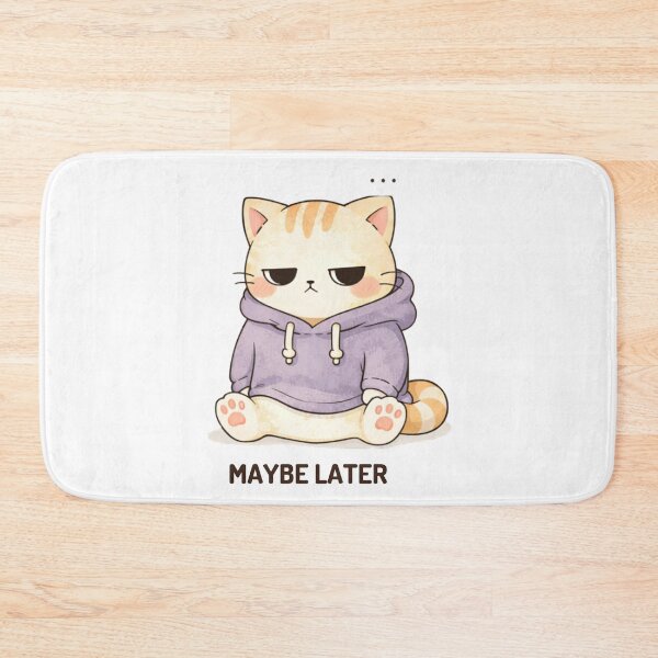 Item preview, Maybe Later Cat | Cute Kawaii Aesthetic | Low Energy Mood Design designed and sold by The Mood Index.