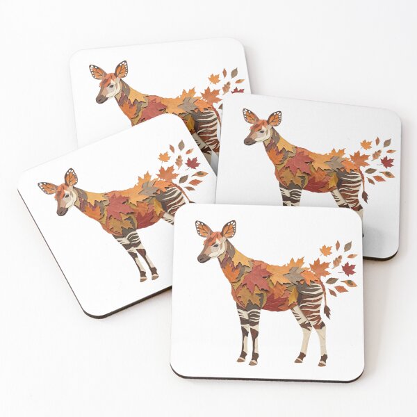 Item preview, Autumn Okapi – Leaf Collage Elegance designed and sold by TwistedAgain.