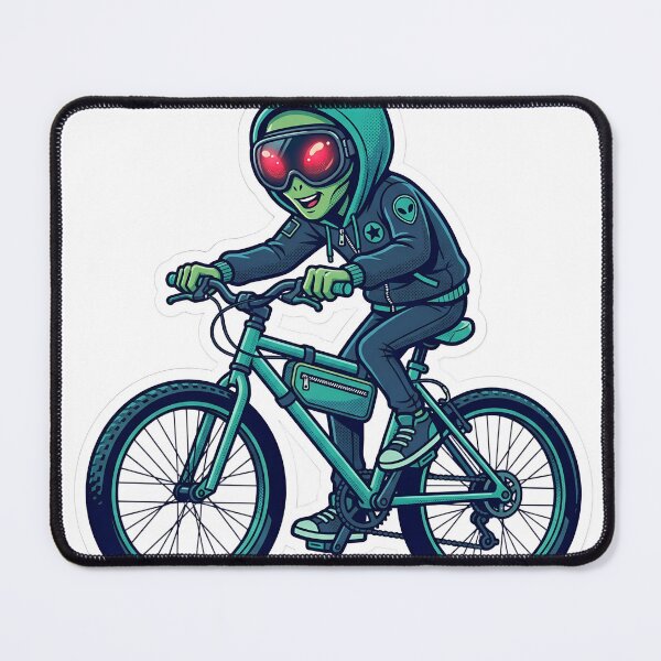 Item preview, Rad Alien Mountain Bike Rider designed and sold by Brasuca's Art.
