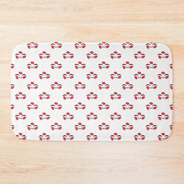 Item preview, Cute kawaii uwu red kiss marks face pattern designed and sold by BlushyPrint.
