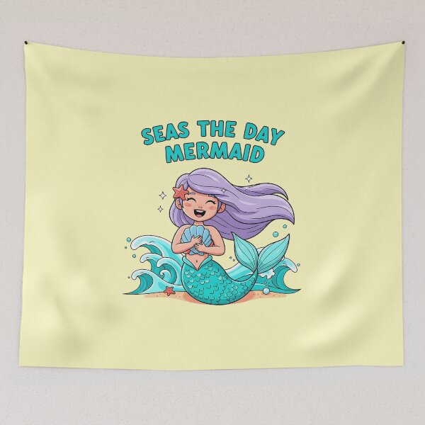 Item preview, Seas the Day Mermaid – Cute Ocean Pun Design designed and sold by Sea Gem.