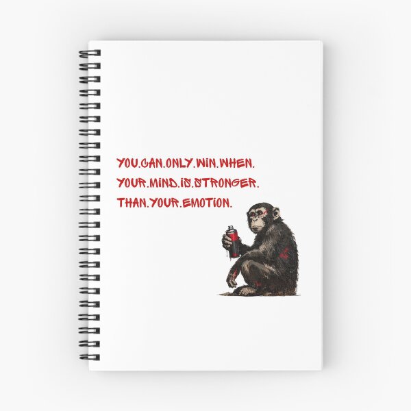 Aperçu de l'œuvre Citation « La raison prime sur les émotions » avec un singe de street art – Illustration de motivation graffiti créée et vendue par TorqueThread.