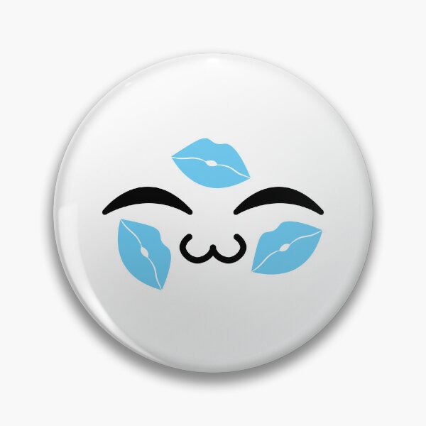 Item preview, Cute kawaii uwu blue kiss marks face designed and sold by BlushyPrint.