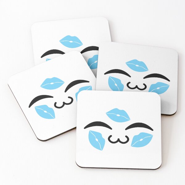 Item preview, Cute kawaii uwu blue kiss marks face designed and sold by BlushyPrint.
