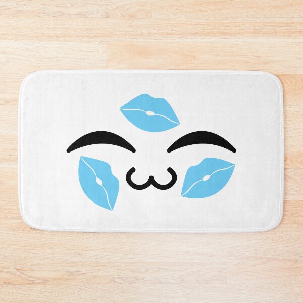 Item preview, Cute kawaii uwu blue kiss marks face designed and sold by BlushyPrint.
