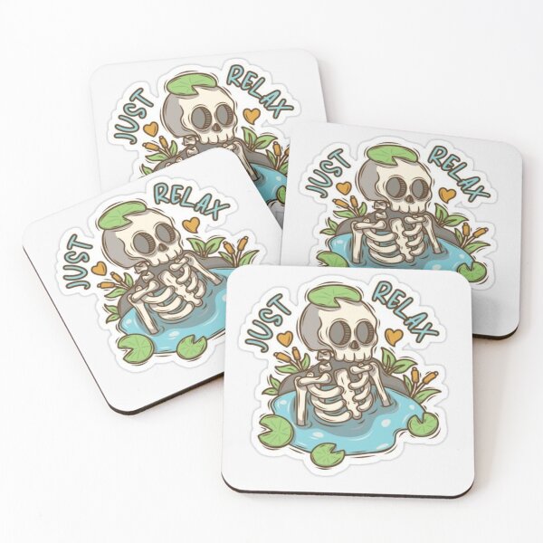 Item preview, Just Relax" – Serene Skeleton in Lily Pond designed and sold by UrbanCanvas 111.