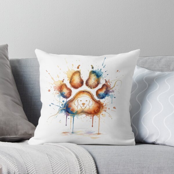 Item preview, Artistic Golden Retriever Paw Print Watercolor Design designed and sold by NatureUnleashed.