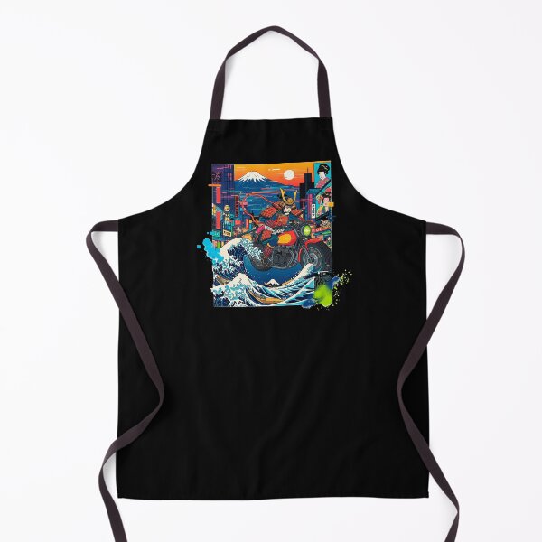 Item preview, Ukiyo-e Cyberpunk Samurai Biker Great Wave designed and sold by SholoStudio.