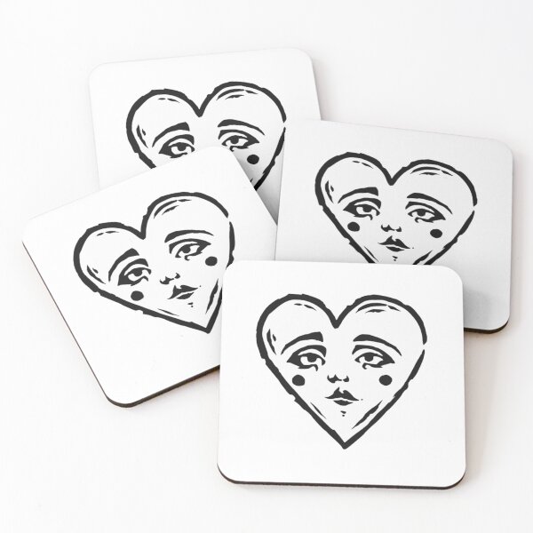 Item preview, Gothic Heart Face – Dark Surreal Hand-Drawn Illustration designed and sold by destelloacido.