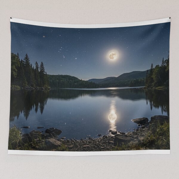 Item preview, Moonlit lake with reflection designed and sold by Malisa345.