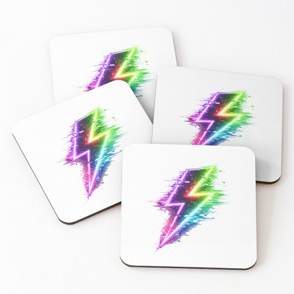Artikelvorschau, Glitch Lightning Bolt Rainbow Neon – Cyberpunk Electric Energy entworfen und verkauft von unglaublichGut.