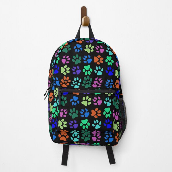 Item preview, Colorful Paw Print Pattern – Dark Background Pet Design designed and sold by petsblogs.