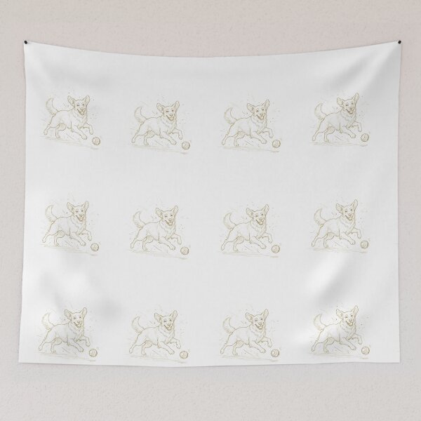 Item preview, Playful Sketchy Golden Retriever Ball Line Art designed and sold by NatureUnleashed.