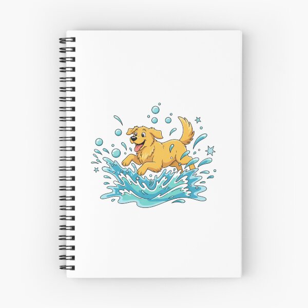 Item preview, Lively Golden Retriever Playing in Water Cartoon designed and sold by NatureUnleashed.