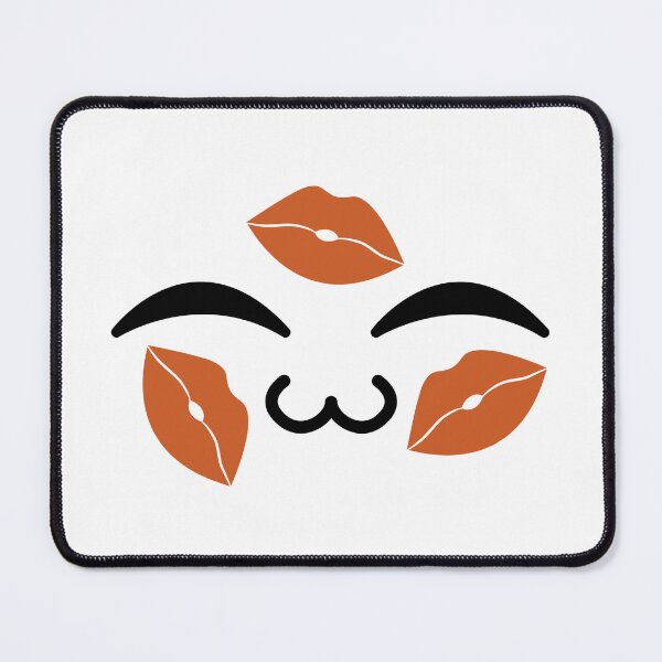 Item preview, Cute kawaii uwu brown kiss marks face designed and sold by BlushyPrint.