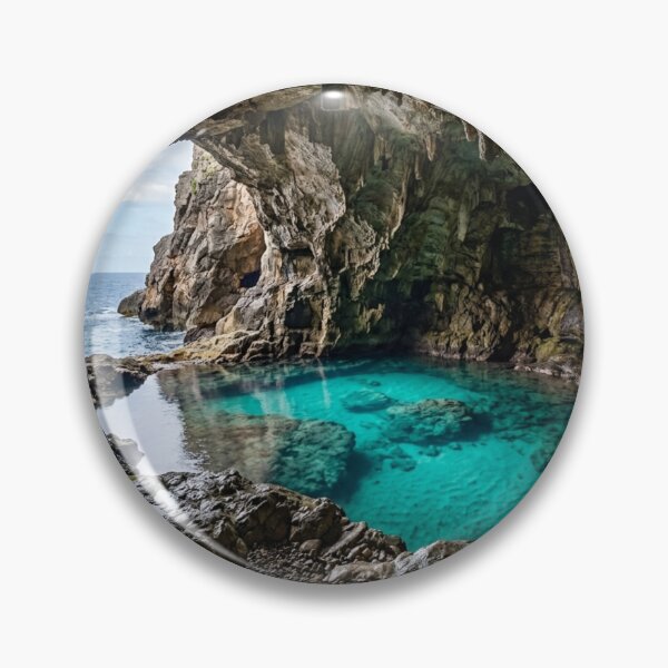 Item preview, Interior of a cave with turquoise water designed and sold by Malisa345.