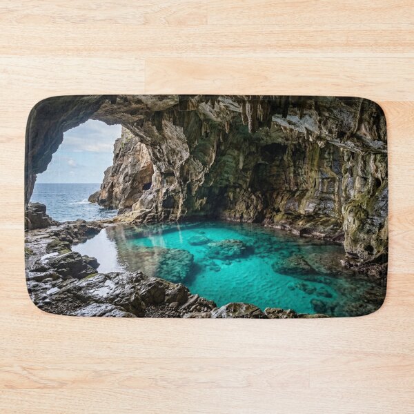 Item preview, Interior of a cave with turquoise water designed and sold by Malisa345.