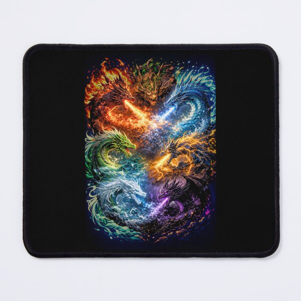 Item preview, 7 Elemental Dragons Anime Aura – Fire Water Earth Wind Thunder Spirit Darkness Fantasy Design designed and sold by UmarSBazaaR.