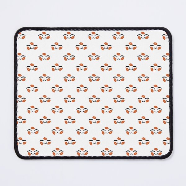 Item preview, Cute kawaii uwu brown kiss marks face pattern designed and sold by BlushyPrint.