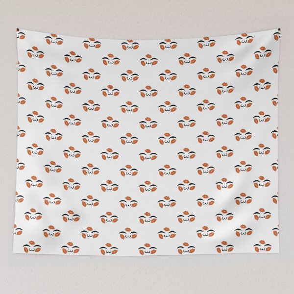 Item preview, Cute kawaii uwu brown kiss marks face pattern designed and sold by BlushyPrint.