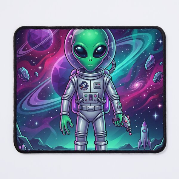 Item preview, Neon Space Alien Astronaut – Cute Sci-Fi Galaxy Character Illustration designed and sold by RuNeArTz123.