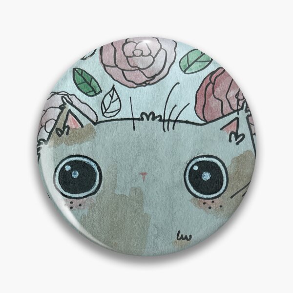 Item preview, Caught in the Roses - Brown Cat and Roses Mixed Media - Day 203 of 365  designed and sold by BeeandKiwi.