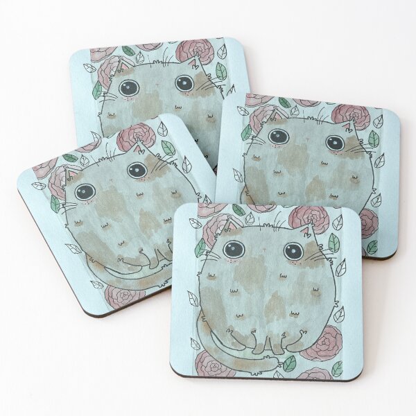 Item preview, Caught in the Roses - Brown Cat and Roses Mixed Media - Day 203 of 365  designed and sold by BeeandKiwi.